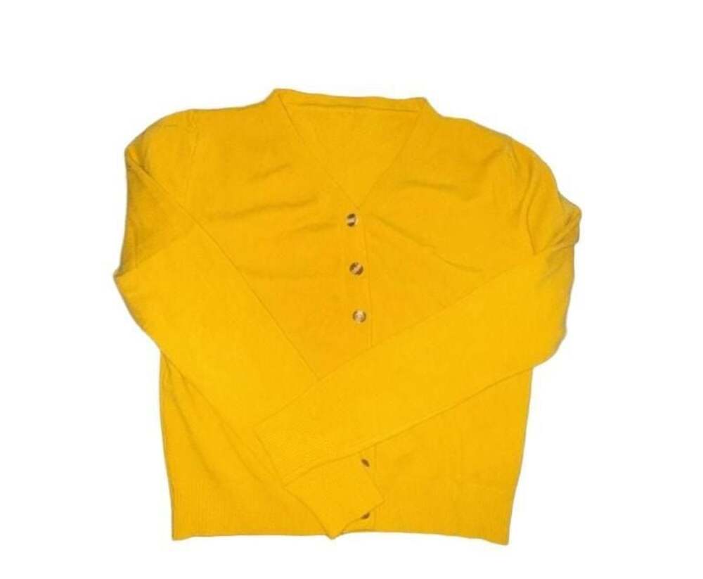 Solid Button Front Cardigan size L